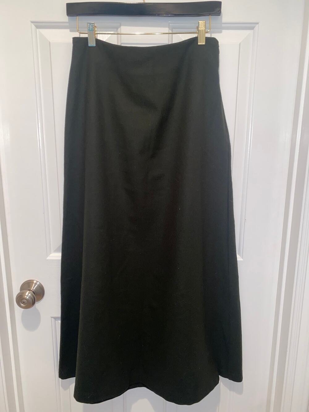 Bryn Walker Maxi Skirt 100% Italian Wool A Line Dark Green Size Small